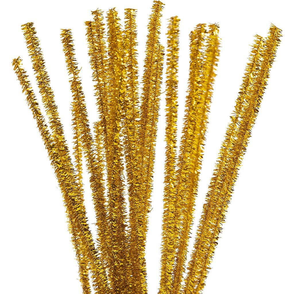 Chenille L 30 cm tykkelse 6 mm farver Guld - 24 stk.
