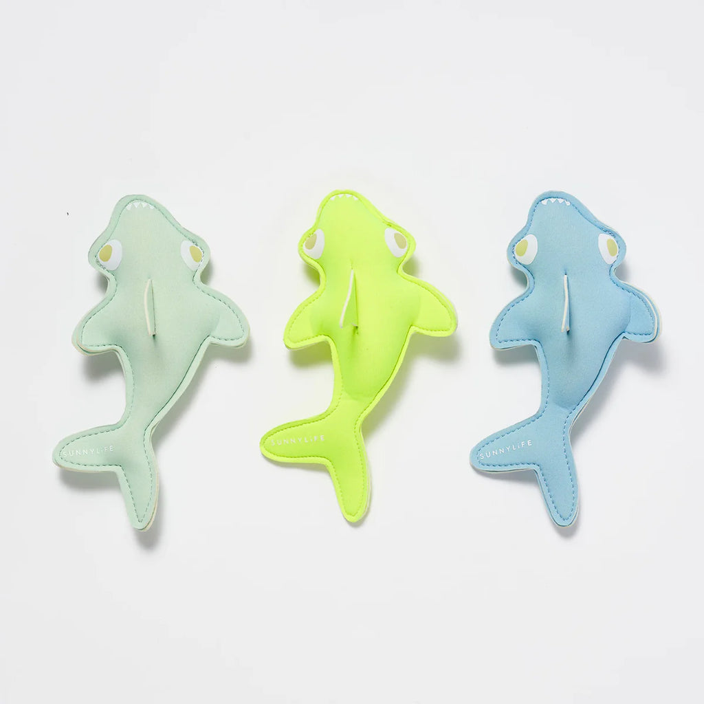 Sunnylife Dive Buddies dykkerleg 3 stk. hajer - Shark Tribe Blue Neon Citrus