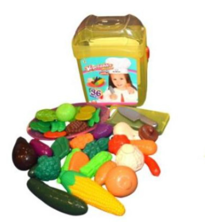 Legemad plast spand med 36 dele -Grønt