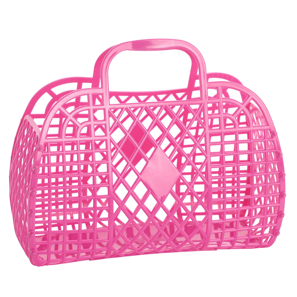 Sun Jellies Retro Basket LARGE - Berry Pink