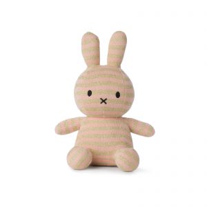 Bon Ton Toys Bamse Miffy Kanin, Øko Strik - Stripe Pink, 23 cm