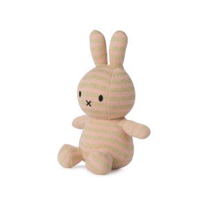 Bon Ton Toys Bamse Miffy Kanin, Øko Strik - Stripe Pink, 23 cm