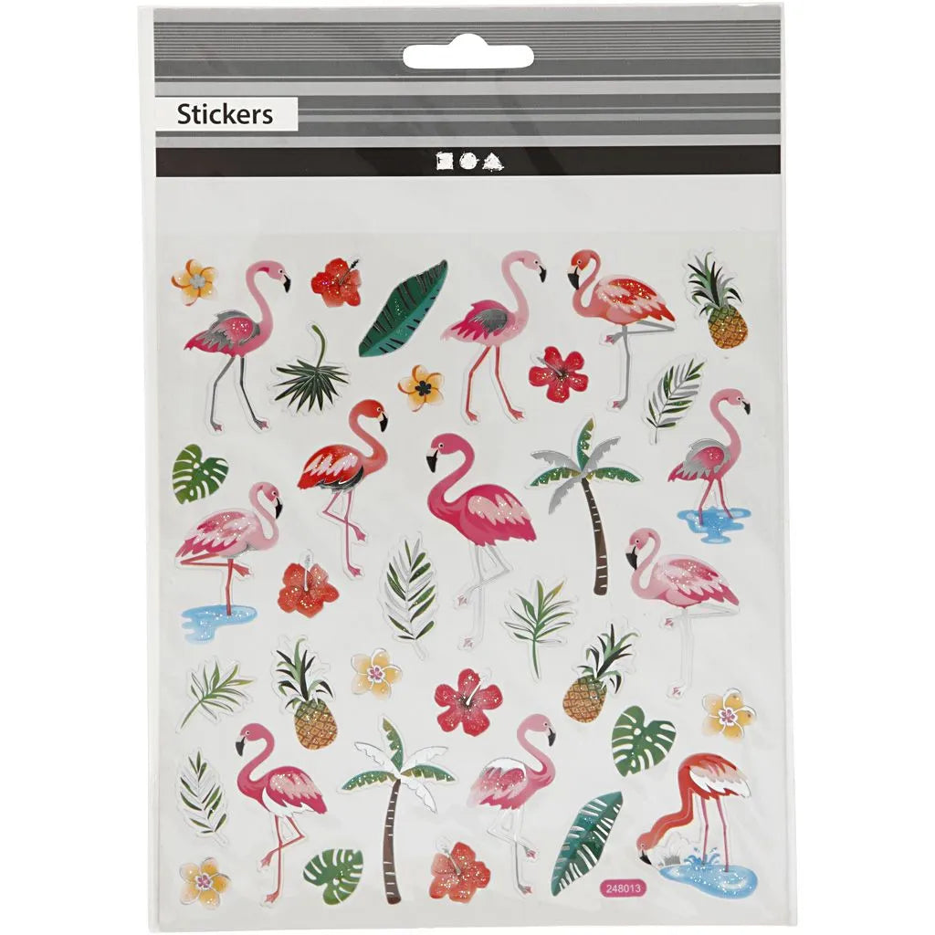 Stickers Flamingo - 15x16,5 cm, 1 ark