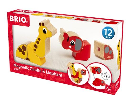 BRIO Magnetisk elefant og giraf -  30284