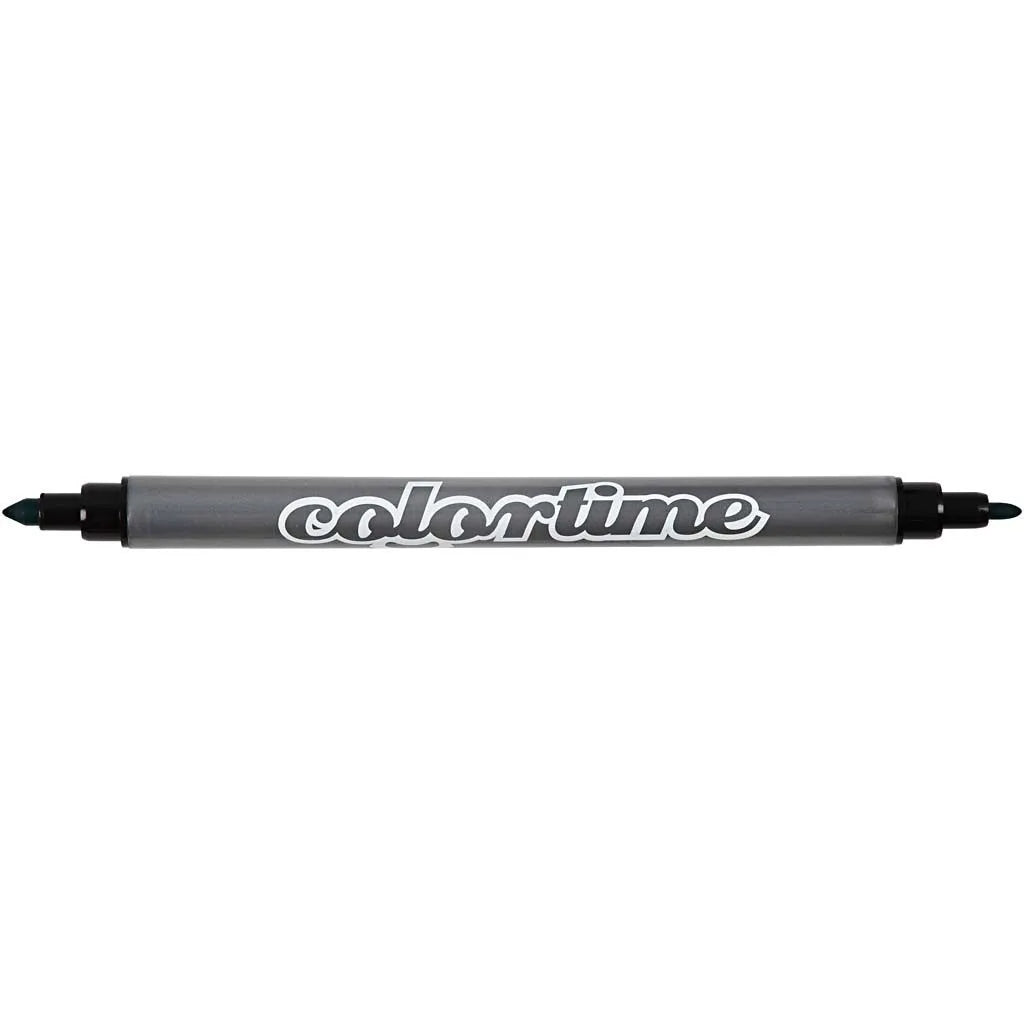 Colortime Dobbelt Tusch, stregtykkelse: 2,3+3,6 mm, 6 stk., ass. farver