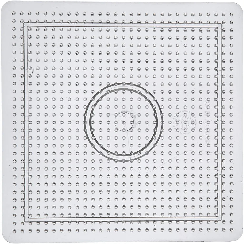 Transparent Perleplade stor firkant - str. 14,5x14,5 cm