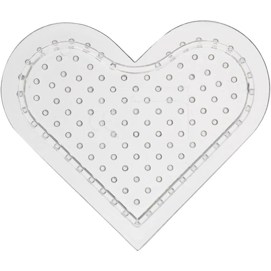 Transparent Perleplade lille hjerte - diam. 10 cm