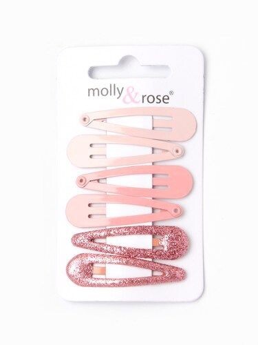 Molly & Rose Hårspænder Rosa - 6 stk. 4 cm