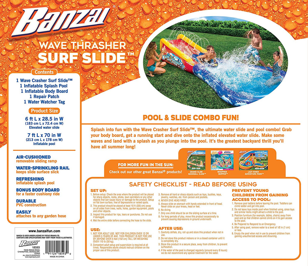 Banzai Oppustelig Surf slide - Vandrutchebane