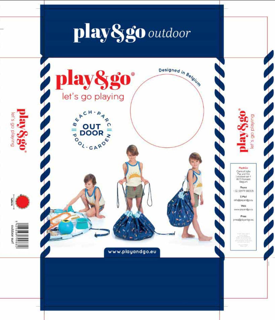 Play&Go opbevaringspose & legetæppe Outdoor - Surf