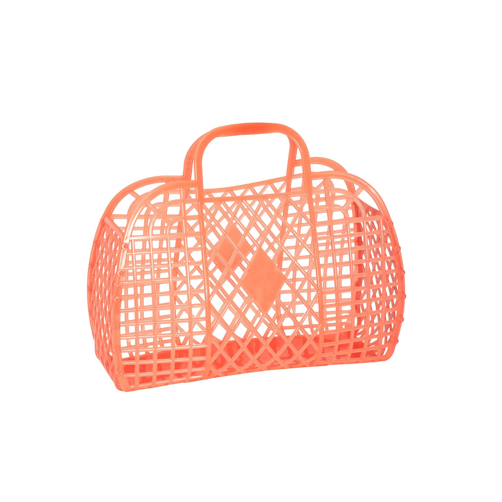 Sun Jellies Retro Basket SMALL - Neon Orange