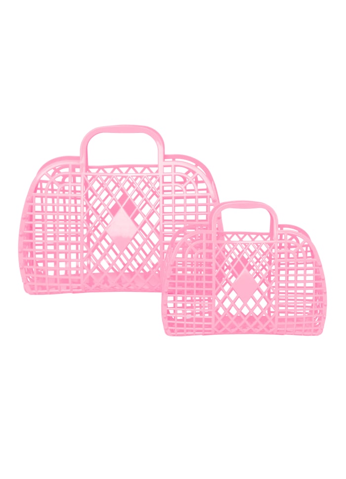 Sun Jellies Retro Basket LARGE - Bubblegum Pink