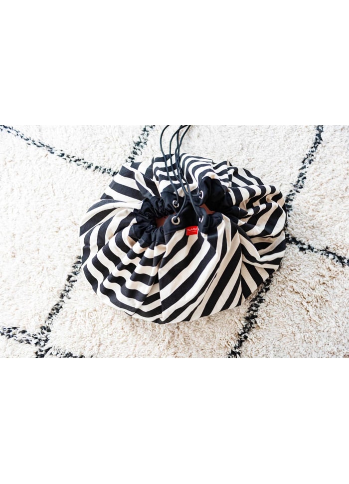 Play&Go opbevaringspose & legetæppe - Stripes black